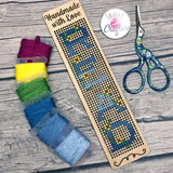 Stitchable Wooden Bookmarks "Handmade with Love (and cuss words)"