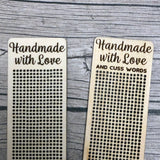Stitchable Wooden Bookmarks "Handmade with Love (and cuss words)"