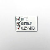 Coffee, Chocolate, and Cross Stitch Magnetic Needle Minder