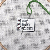 Coffee, Chocolate, and Cross Stitch Magnetic Needle Minder