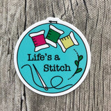 Life's A Stitch Vinyl Laptop Stickers