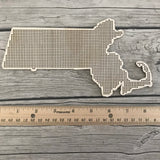 Stitchable Wooden Massachusetts States Silhouette