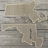 Stitchable Wooden Maryland States Silhouette
