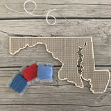 Stitchable Wooden Maryland States Silhouette