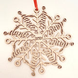 Wood "Danceflake" Dance Snowflake Ornaments : 2025 or 2026 Laser Cut Word Art Christmas Tree Decor.  Dancer coach, team, director gift idea