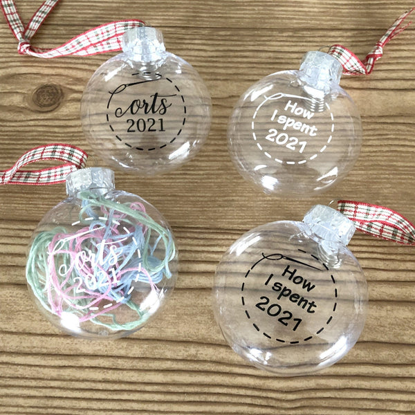 ORT Ornaments fill With Your Own Threads : Empty Personalized 2023 or 2024  Christmas Ball 