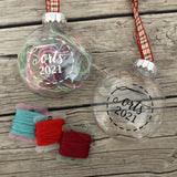 ORT Ornaments (Fill with your own threads) : Empty Personalized 2025 or 2026 Christmas Ball