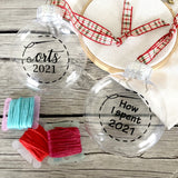 ORT Ornaments (Fill with your own threads) : Empty Personalized 2025 or 2026 Christmas Ball