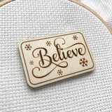 Christmas Tree, Merry & Bright, Believe Snowflakes Engraved Wooden Needle minders