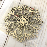Wood "Hockeyflake" Hockey Snowflake Ornaments: 2025 or 2026 Laser Cut Christmas Wooden Tree Decor