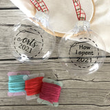 ORT Ornaments (Fill with your own threads) : Empty Personalized 2025 or 2026 Christmas Ball