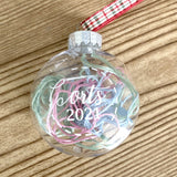 ORT Ornaments (Fill with your own threads) : Empty Personalized 2025 or 2026 Christmas Ball