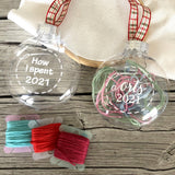 ORT Ornaments (Fill with your own threads) : Empty Personalized 2025 or 2026 Christmas Ball