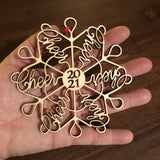 Cheerleading "Cheerflake" Snowflake Ornaments: Gift Idea for Cheer mom, coach, or entire team.  2025 or 2026 Laser Cut Christmas Word Art