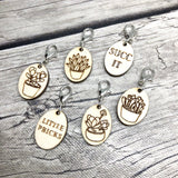 Succulents & Cacti Stitch Markers for Crochet or Knitting (Set of 6)