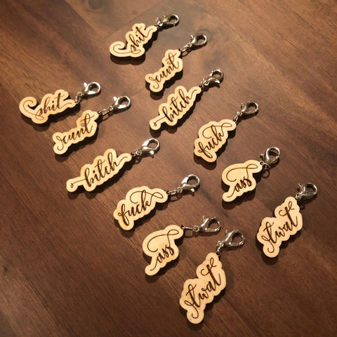Naughty Cuss Word Stitch Markers for Crochet or Knitting (Set of 6)