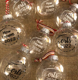 ORT Ornaments (Fill with your own threads) : Empty Personalized 2025 or 2026 Christmas Ball