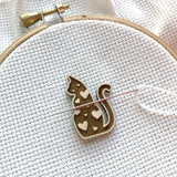 Cat Lovers Pattern Marker & Needle Minder: "Cats aren't our whole lives, they make our lives whole" Magnetic Wooden Cross Stitch Placekeeper