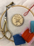 Drinks Well With Others Engraved Wooden Needle Minders