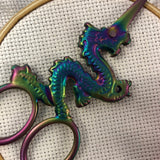 Iridescent Rainbow Dragon Embroidery Scissors