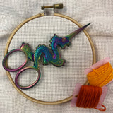 Iridescent Rainbow Dragon Embroidery Scissors
