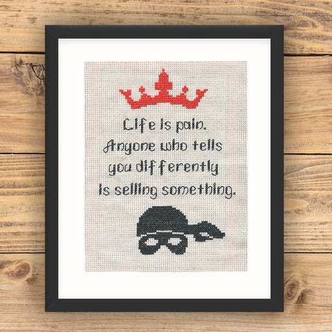 "Life is Pain"  Sampler Cross Stitch Pattern