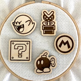 Video Game Icons Wooden Needle Minders