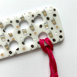 Acrylic Coffee Embroidery Floss Organizer for 20 Colors | Coffee Cups and Beans Thread Holder
