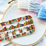Books on a Bookshelf Embroidery Floss Organizer for 20 Colors | Reader's Transparent Thread Holder