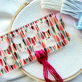 Retro Raindrops Embroidery Floss Organizer for 20 Colors | Mid Century Modern Inspired Transparent Thread Holder