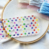 Rainbow Colored Paw Prints Embroidery Floss Organizer for 20 Colors | Cat or Dog Inspired Transparent Thread Holder