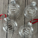 ORT Ornaments (Fill with your own threads) : Empty Personalized 2025 or 2026 Christmas Ball