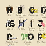 I Love the 80's Alphabet Sampler Cross Stitch Pattern
