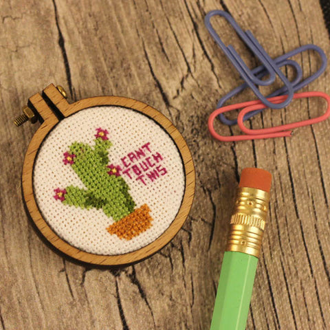 "Can't Touch This" Flowering Cactus Cross Stitch Pattern