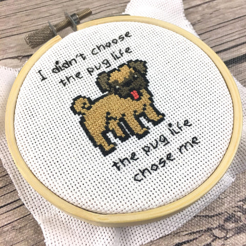 "The Pug Life" Cross Stitch Pattern