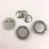 Cross Stitch or Embroidery Silver Round Brooch Blanks (Set of 3)