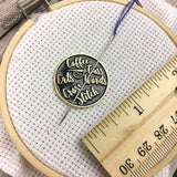 Coffee Cats Cross Stitch and Cuss Words Needle Minder  *SNARKY CRAFTER EXCLUSIVE**