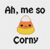 "Ah Me So Corny" Candy Corn Cross Stitch Pattern