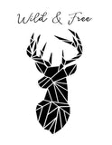 Wild & Free Stag's Head Printable