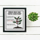 Where Does Your Coffee Come From? Cross Stitch Pattern