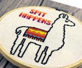 Spit Happens Sarcastic Llama Cross Stitch Pattern