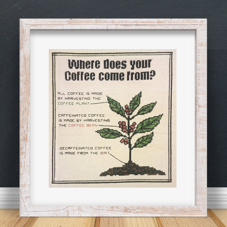 Sarcastic Decaf Coffee Cross Stitch Pattern
