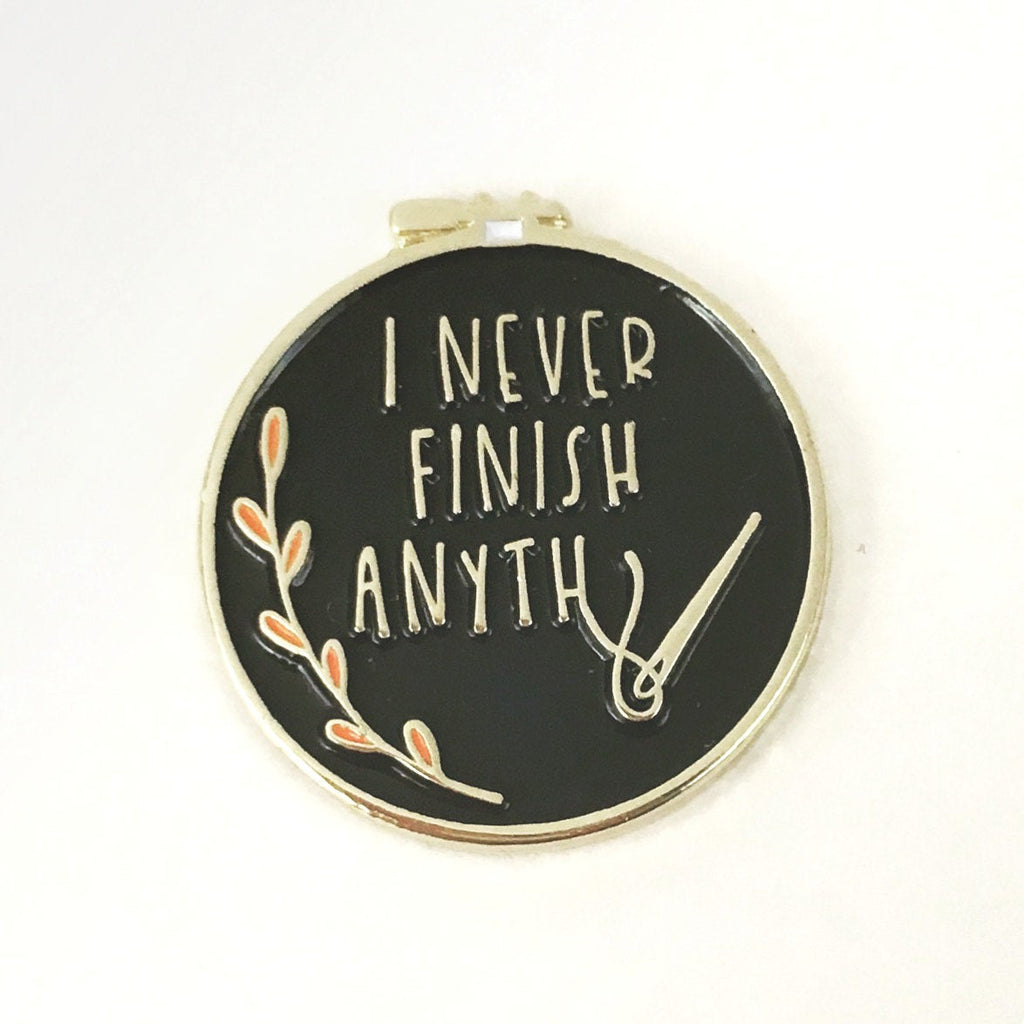 Black "I Never Finish Anything" Needle Minders  *SNARKY CRAFTER EXCLUSIVE**