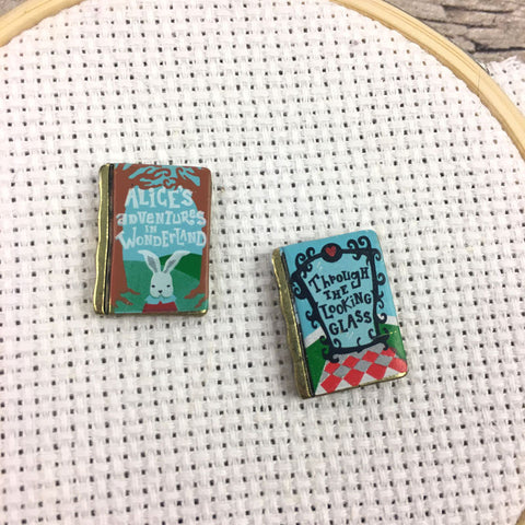 Through the Looking Glass & Alice Wonderland Mini Book Needle Minders