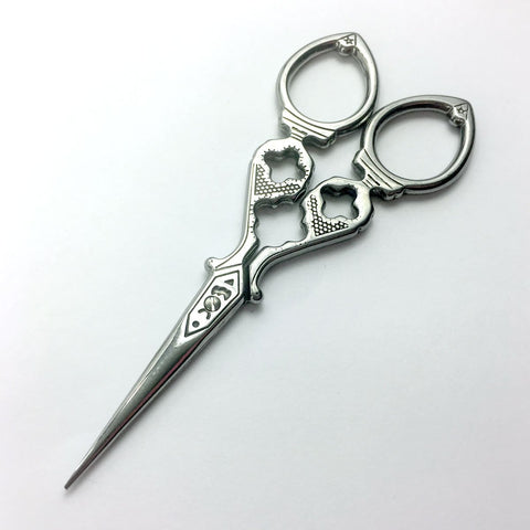 Antique Vintage Inspired Silver Cross Stitch Scissors