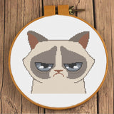 Grumpy Cat Portrait Cross Stitch Pattern