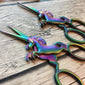 Iridescent Unicorn Embroidery Scissors | Small Fine Tip Unicorn Horn Sewing Scissors | Rainbow Metal Colorful Cross Stitch Thread Snips