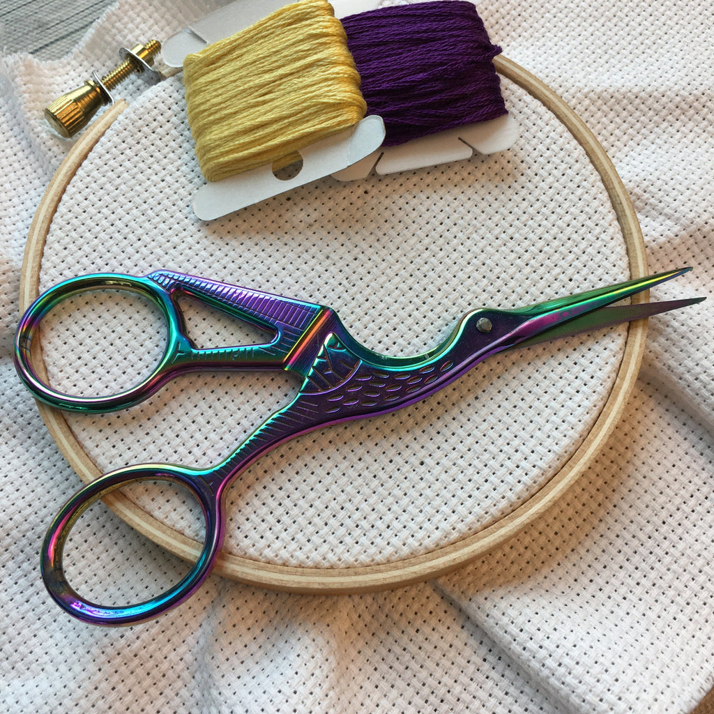 Stork embroidery scissors Sewing scissors knitting bird scissors