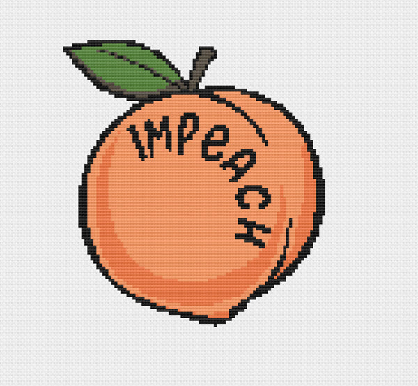 Impeach Peach Political Cross Stitch Snarky Crafter Designs