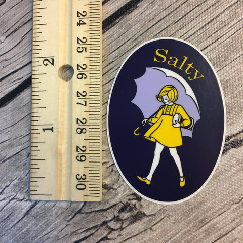 Salty Girl Decal | Salt Umbrella Girl Vinyl Sticker | Salty Bitch Bottle Sticker |  Salt Girl Flask Decals | Blue & Yellow Girl